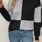 Textured Color Block Round Neck Sweatshirt