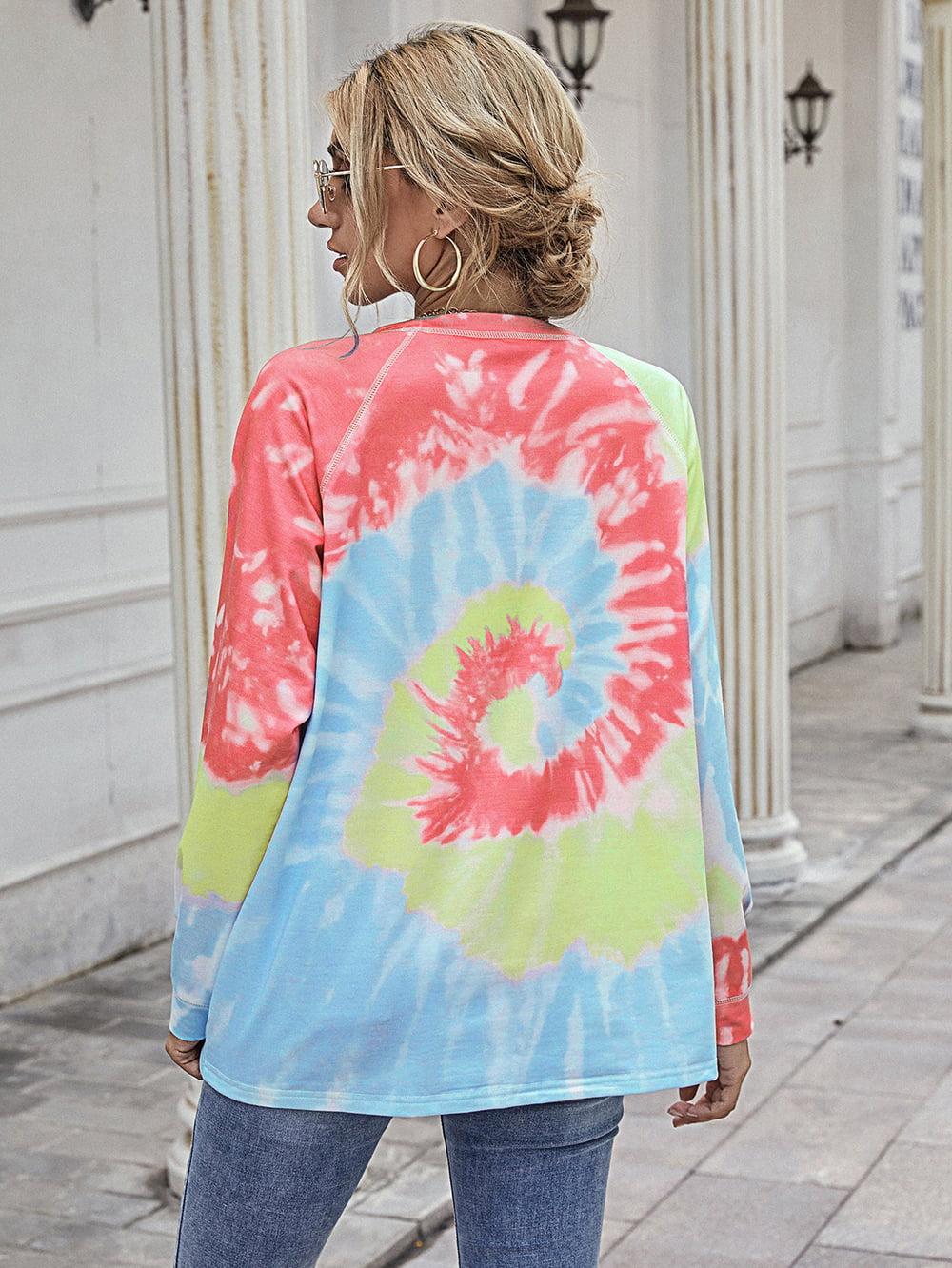 Beauteous Full Size Printed Round Neck Raglan Sleeve Tee