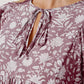 Women's DentaCosmo Floral Tie Neck Ruched Babydoll Dress