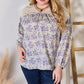 Hailey & Co Full Size Lace Detail Printed Blouse