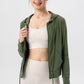 Drawstring Zip Up Hooded Active Outerwear