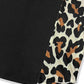 Plus Size Leopard Round Neck Long Sleeve Dress