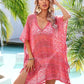 Slit Openwork V-Neck Cover Up