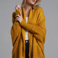 One Size Dolman Sleeve Open Front Ribbed Trim Longline Cardigan