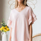 Heimish Full Size Swiss Dot Ruffle Short Sleeve Top
