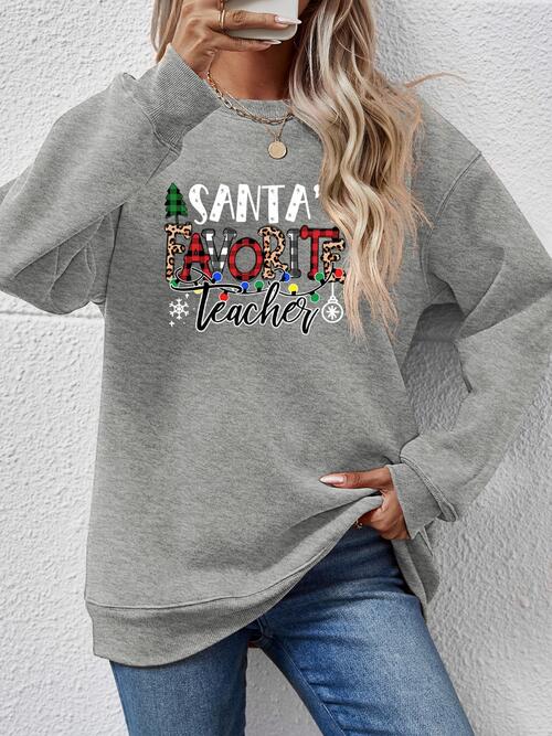 Christmas Themed Letter Graphic Sweatshirt