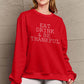 Simply Love Full Size EAT DRINK & BE THANKFUL Round Neck Sweatshirt