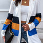 Color Block Open Front Cardigan
