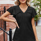 Eyelet V-Neck Flutter Sleeve T-Shirt