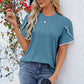 Round Neck Petal Sleeve T-Shirt