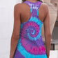 Lavender Printed Scoop Neck Racerback Tank