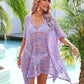 Slit Openwork V-Neck Cover Up