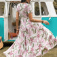 Floral V-Neck Slit Dress