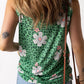 Women's Sarah Full Size Printed Side Slit Round Neck Tank