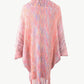 One Size Multicolored Fringe Trim Poncho