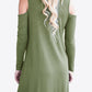 Women's Full Size Cold-Shoulder Long Sleeve Round Neck Dress