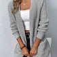 ZeldaMarie Rib-Knit Open Front Pocketed Cardigan