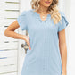 Eyelet Notched Petal Sleeve Blouse