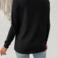 Decorative Button Turtleneck Long Sleeve T-Shirt