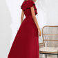 Ruffled Tied V-Neck Midi Dress