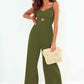 BeautifyJumpers Smocked Spaghetti Strap Wide Leg Jumpsuit