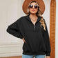 Full Size Half-Zip Dropped Shoulder Sweatshirt