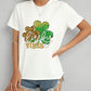 LUCKY VIBES Round Neck Short Sleeve T-Shirt