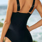 LUNA CLOE' Full Size V-Neck Sleeveless Printed One-piece Swimwear