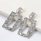 Square Shape Glass Stone Dangle Earrings
