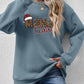 Christmas Themed Round Neck Letter Graphic Long Sleeve Sweatshirt