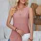 Eyelet Decorative Button V-Neck Tank
