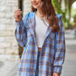 Full Size Plaid Long Sleeve Hooded Jacket