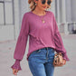 Full Size Round Neck Flounce Sleeve Blouse
