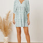 Women's DentaCosmo Floral Tie Neck Ruched Babydoll Dress
