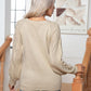 Cable-Knit Round Neck Buttoned Sweater