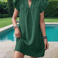 Frill Notched Flounce Sleeve Mini Dress