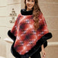 Kenya One Size Faux Fur Trim Poncho