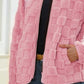 Full Size Fuzzy Checkered Zip Up Jacket