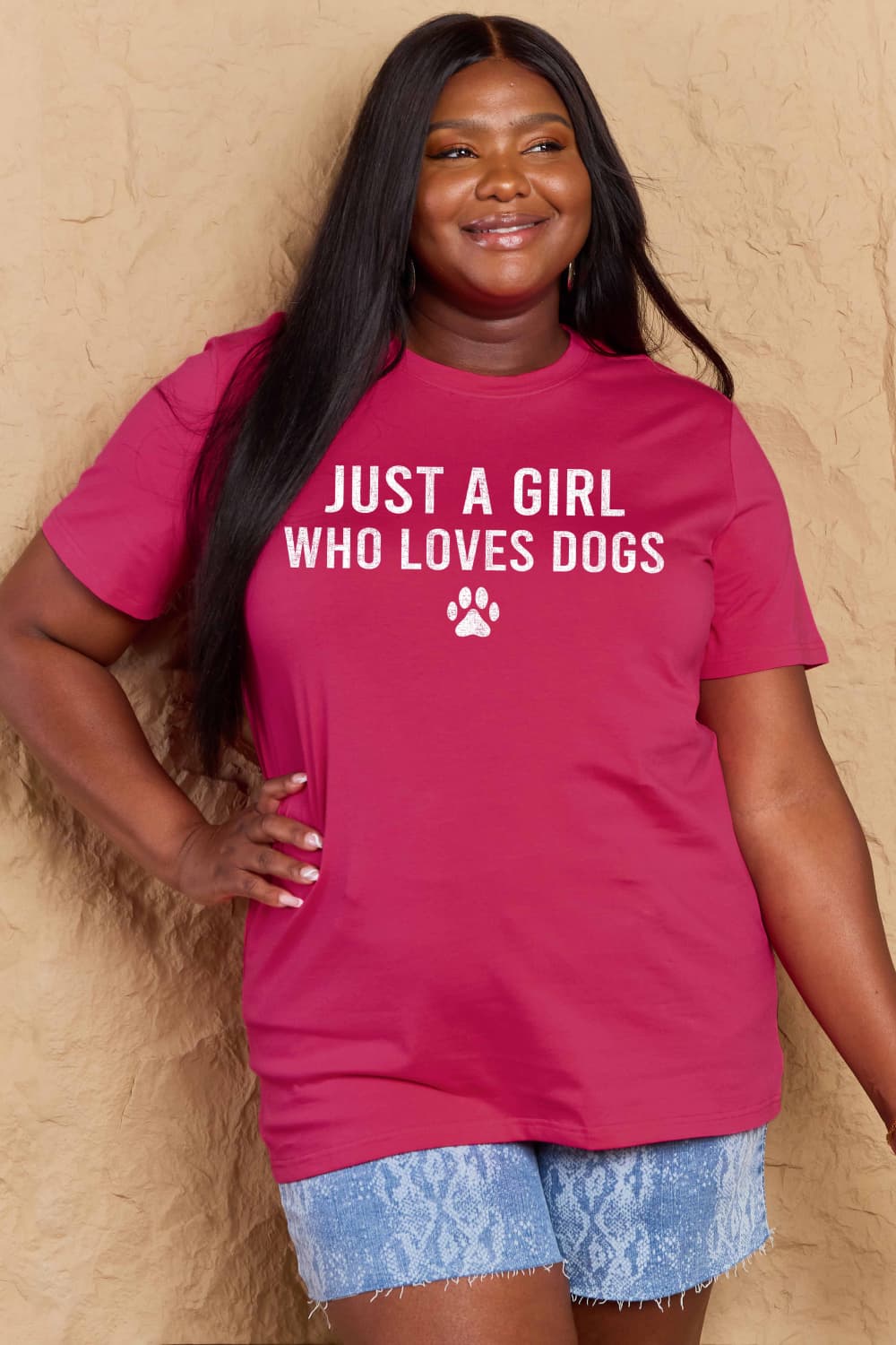 Malibu Dreams Simply Love Full Size Dog Paw Graphic Cotton T-Shirt