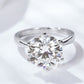 Women's Platinum-Plated 5 Carat  Moissanite Solitaire Ring