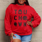 Simply Love Full Size TOUCHDOWN Long Sleeve Sweatshirt