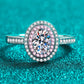 1 Carat Moissanite 925 Sterling Silver Halo Ring 💜