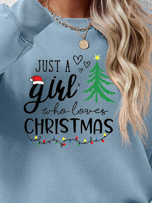 Christmas Themed Letter Graphic Round Neck Sweatshirt