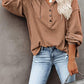 Full Size Buttoned Drop Shoulder Hoodie