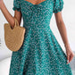 Ditsy Floral Drawstring A-Line Dress