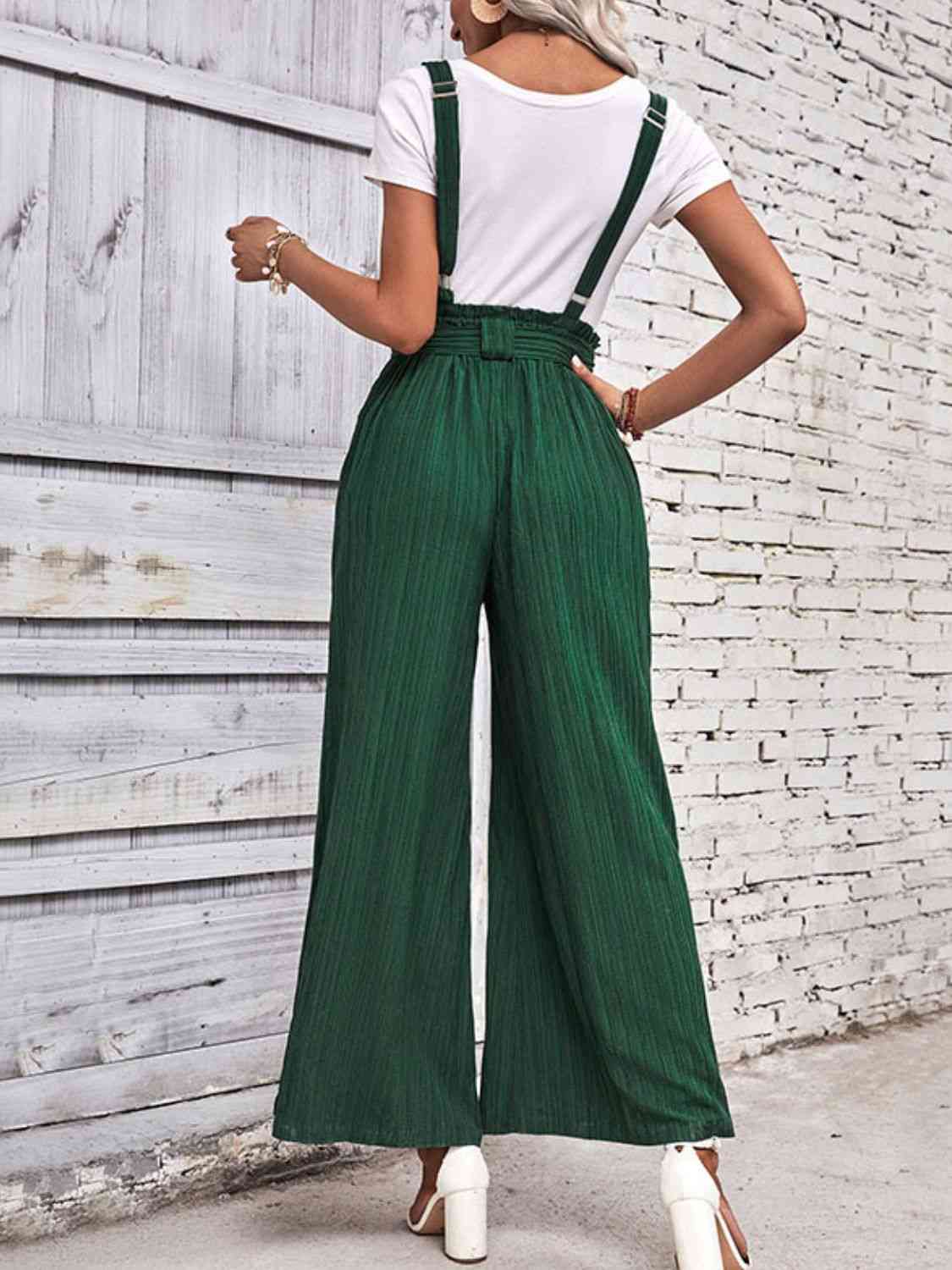 PAJumpers Tie Belt Wide Leg Overalls