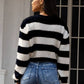 SoComfy Striped Button Up Dropped Shoulder Cardigan