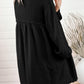 Buttoned Collared Neck Dropped Shoulder Mini Dress