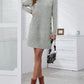 Women's Candida Decorative Button Round Neck Dress
