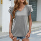 Full Size V-Neck Flutter Sleeve T-Shirt